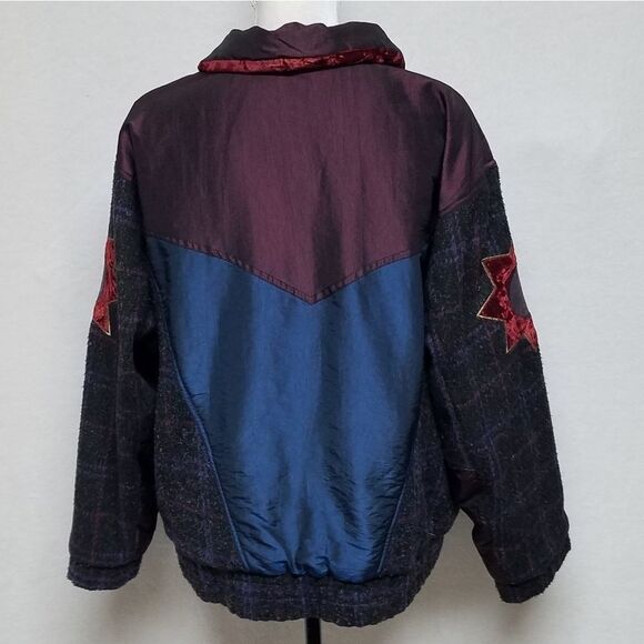 RARE Vintage Karizma Sun Stars Moon Metallic Velvet Satin Tapestry Jacket M - Picture 13 of 16